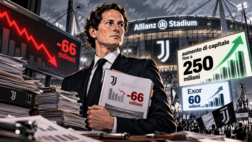Juventus, altri 66 milioni di perdite: nuovo aumento di capitale fino a 250 milioni